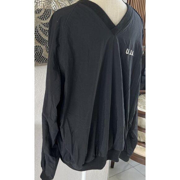 Sunderland Of Scotland U.J.A. Black V-Neck Pullover Jacket L Nylon - Picture 3 of 11